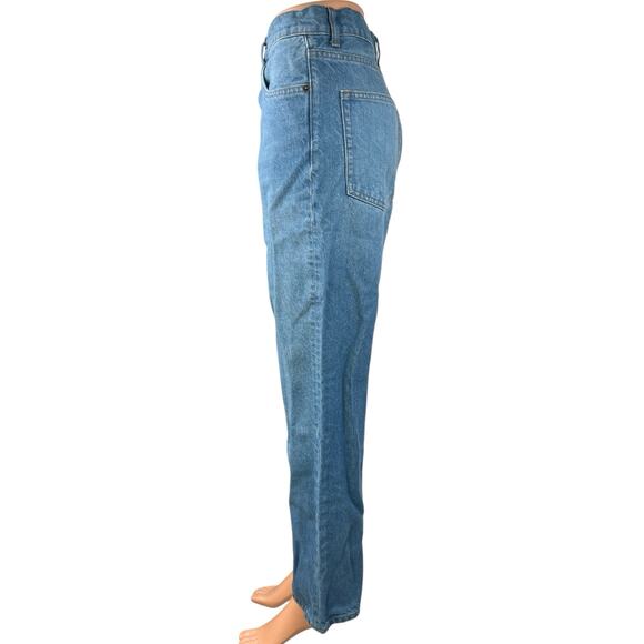 Reformation Cynthia Blue High Waist Relaxed Straight Medium Wash Denim Jeans 29 - Picture 2 of 7